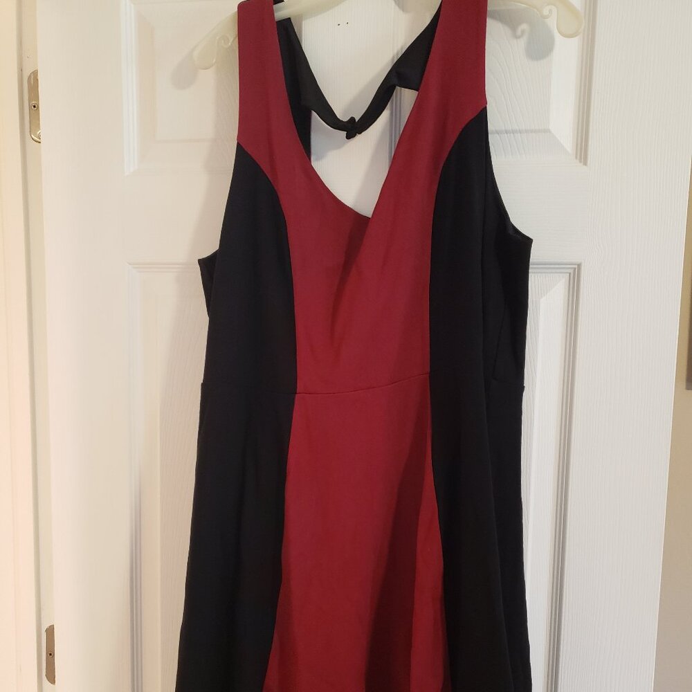 Torrid Black and Red Color Block Dress 2 - Picture 2 of 4